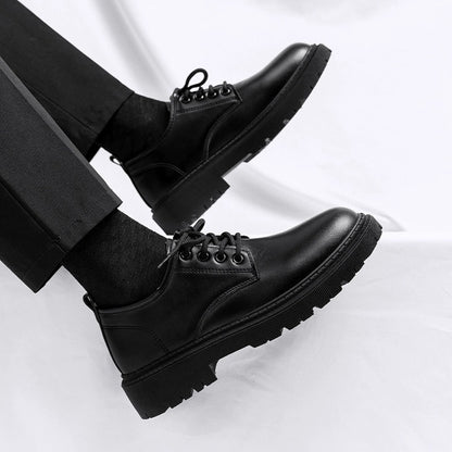 Zapatos de cuero para hombre de suela gruesa