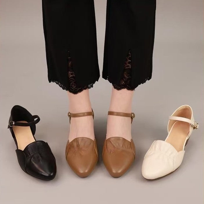 Sandalias de mujer de una sola tira y punta cerrada