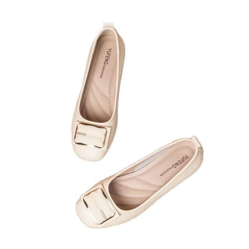 Zapatos de cuero sin cordones para mujer