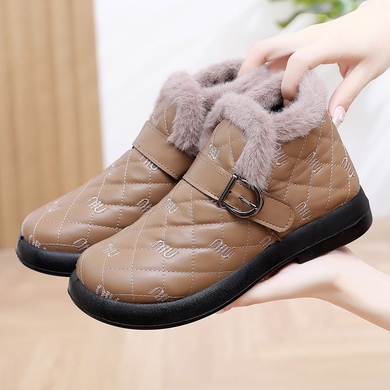 Nuevos zapatos de suela blanda de terciopelo de invierno