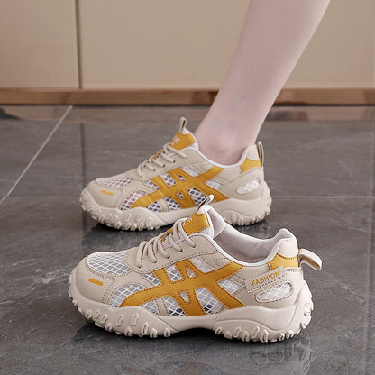 Zapatillas casuales de plataforma con malla transpirable para mujer