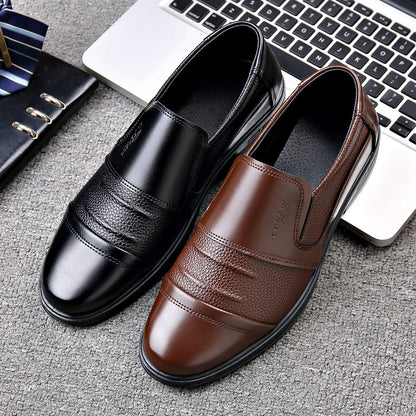 Zapatos de vestir de cuero para hombre, de suela y empeine suaves