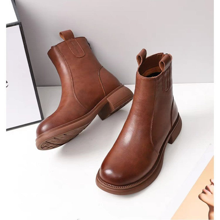 Botines de Piel de Caña Corta y Estilo Versátil