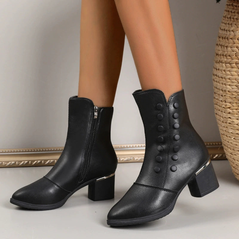 Botines cálidos para mujer con forro polar.