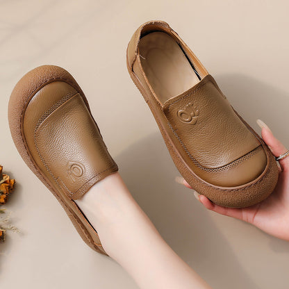 Zapatos de mujer hechos a mano con puntera redonda