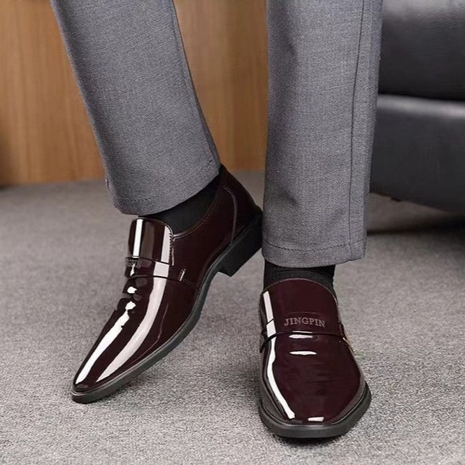🐂Cuero🐂Zapatos de negocios para hombre de charol de alta gama