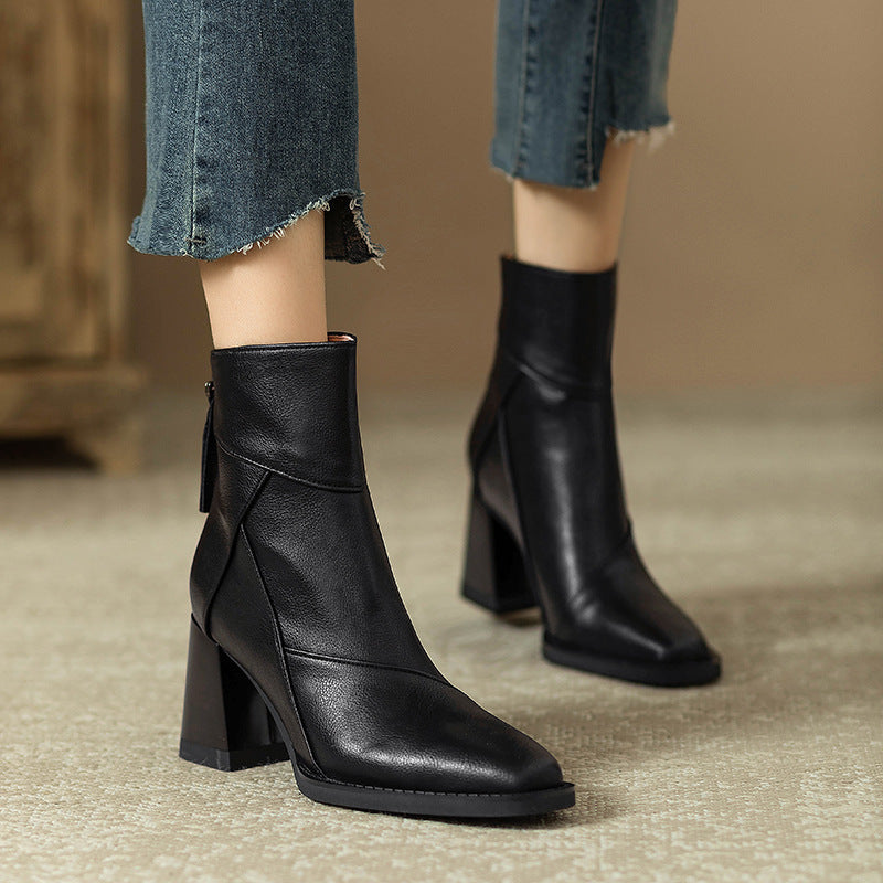 Botas de moda de tacón alto para mujer de estilo vintage