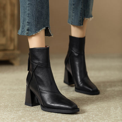 Botas de moda de tacón alto para mujer de estilo vintage