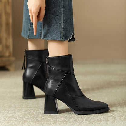 Botas de moda de tacón alto para mujer de estilo vintage