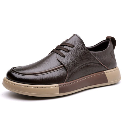 Zapatos casuales retro de cuero para hombre con absorción de impactos