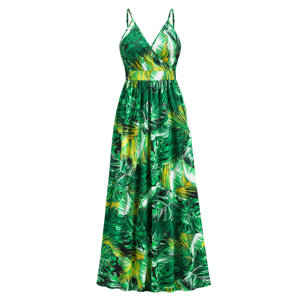 Vestido de tirantes finos y escote en V