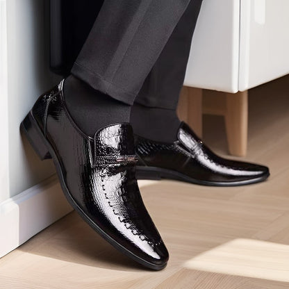 🐂Cuero🐂zapatos de piel con punta de cocodrilo