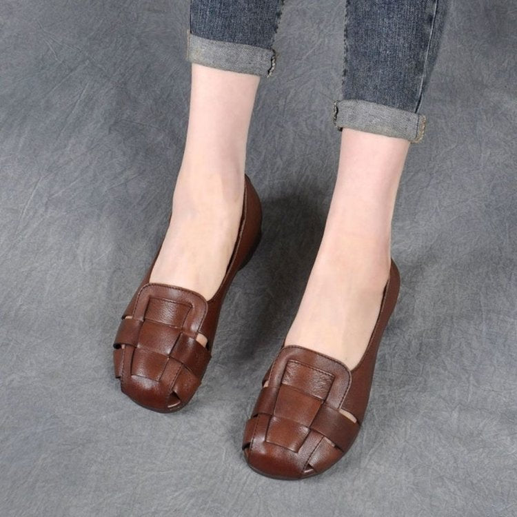 Zapatos de piel tejida suave