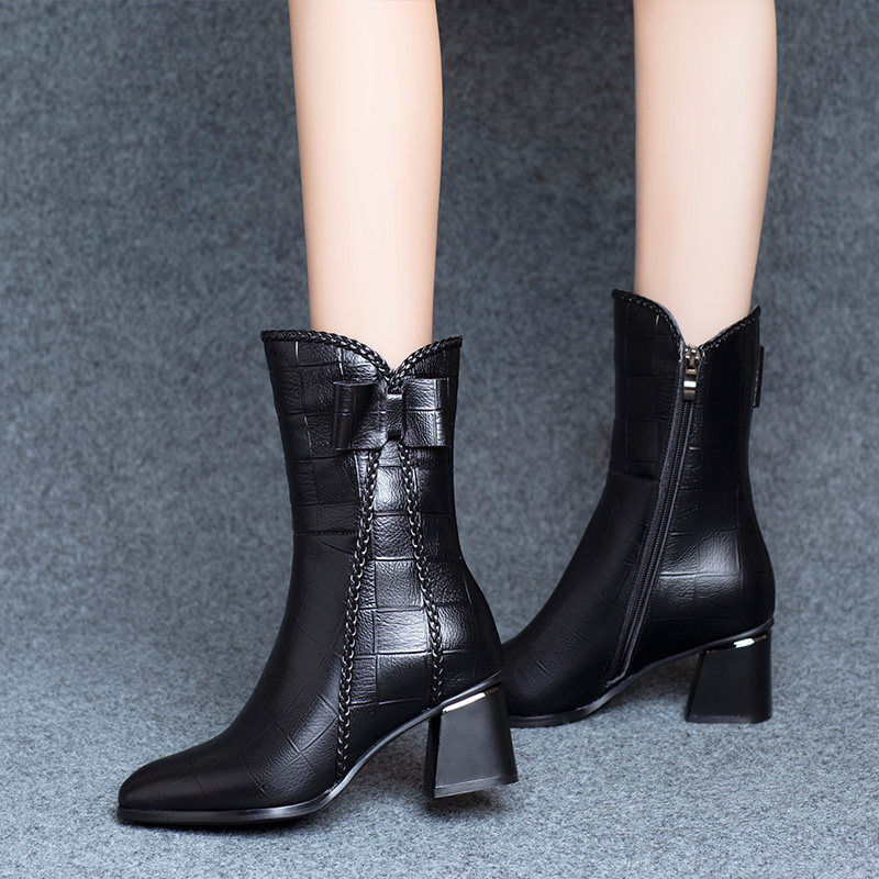 Botines Negros de Tacón para Mujer