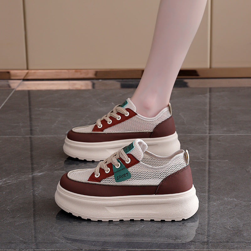 Zapatos casuales de plataforma con aberturas para mujer
