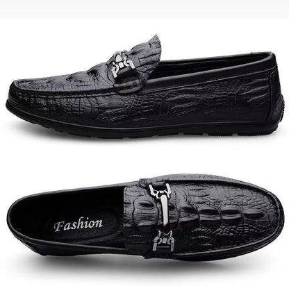 Zapatos de cuero texturizado con grano de cocodrilo