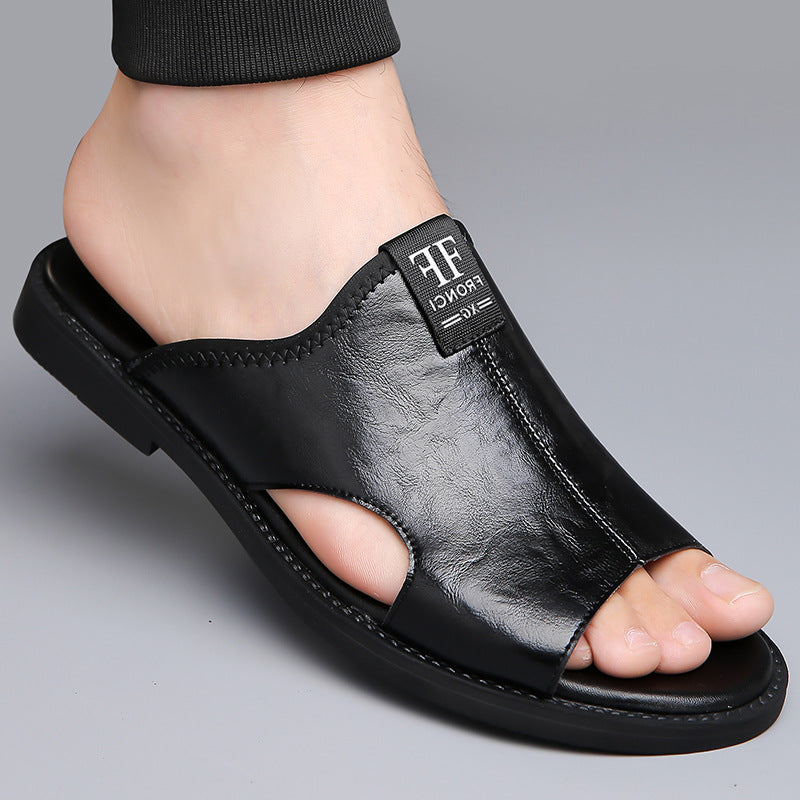 Sandalias de cuero estilo romano con recortes