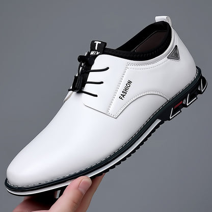 Zapatos de cuero para hombre con cordones y hebilla