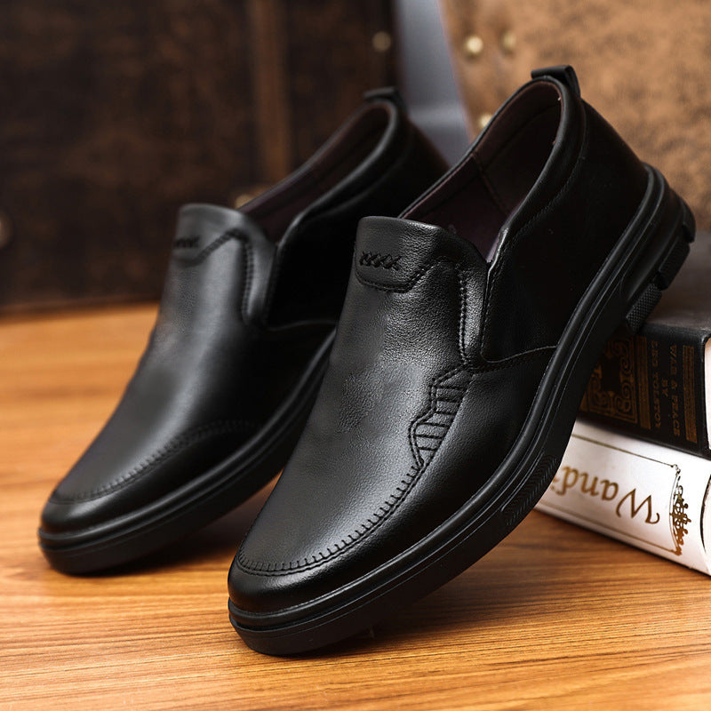 Zapatos casuales bajos de cuero con suela blanda
