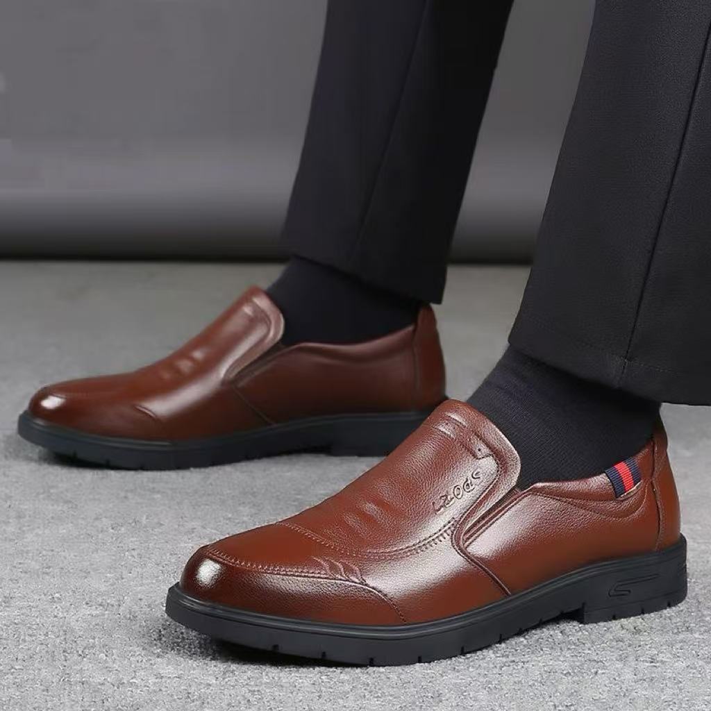 Zapatos casuales de cuero para hombre con suela blanda