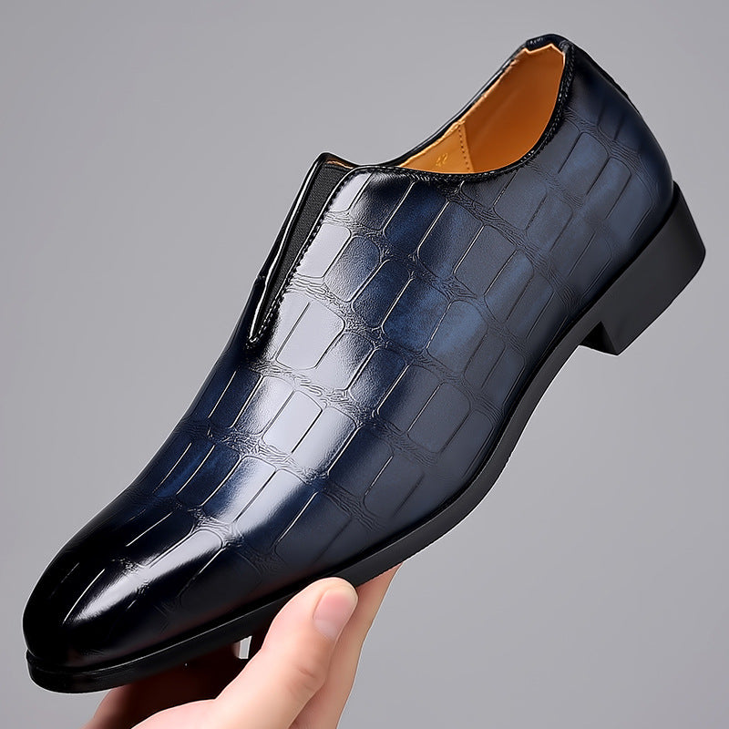 Zapatos casuales de cuero para hombre con textura de piedra