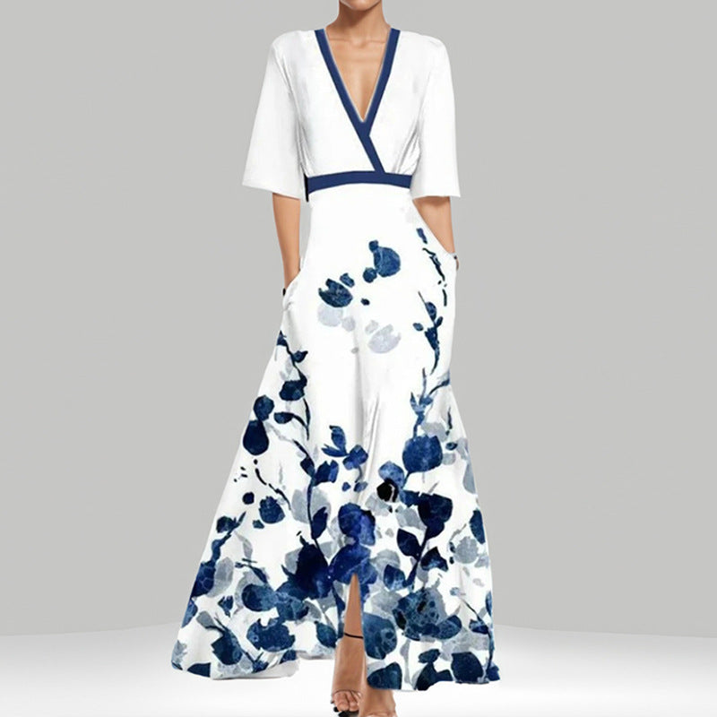 Vestido estampado con cinturón anudable