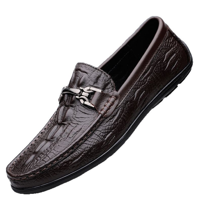 Zapatos de cuero texturizado con grano de cocodrilo