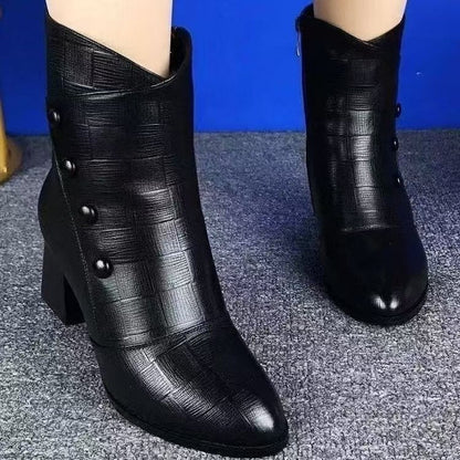 Botas de cuero para mujeres (patrón cuadrado)