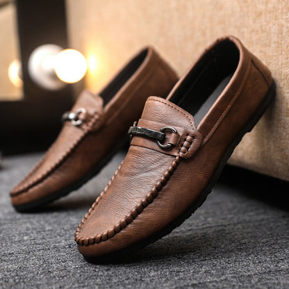 Zapatos de cuero sin cordones para hombre (estilo ejecutivo)