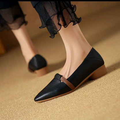 Zapatos de mujer de punta y tacón bajo