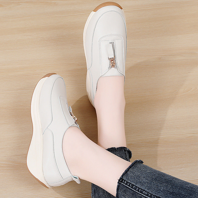 Zapatillas de plataforma con cremallera para mujer