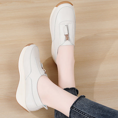Zapatillas de plataforma con cremallera para mujer