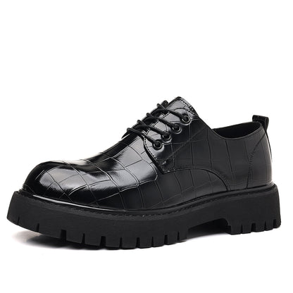 Zapatos de vestir para hombre con suela gruesa para aumentar la estatura