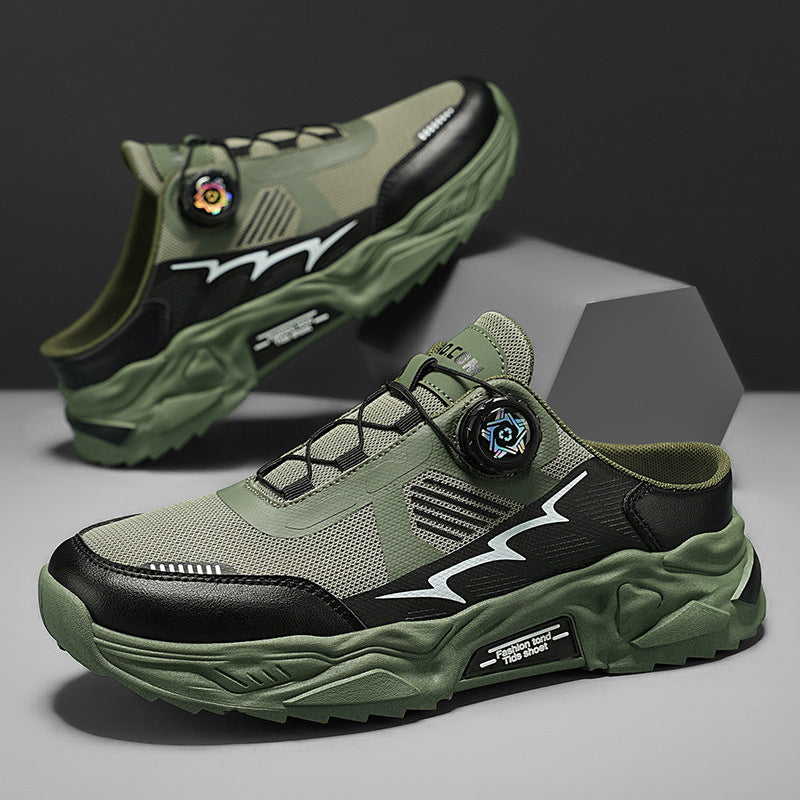 Pantuflas de malla transpirable con suela gruesa