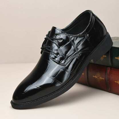 Zapatos de cuero duradero para hombre con estampado a cuadros