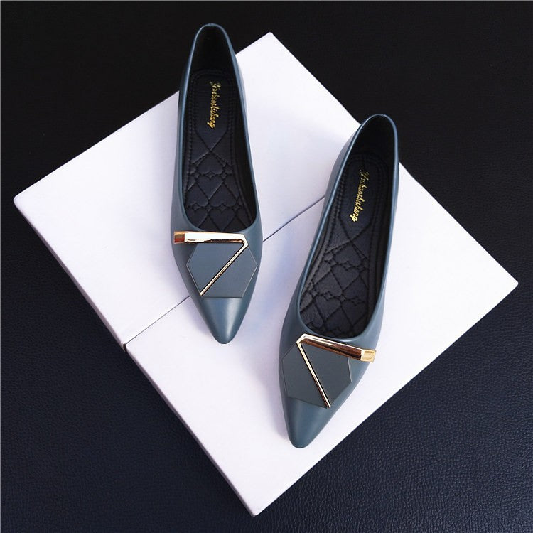 Zapatos de Dama Elegantes con Tacón Bajo y Hebilla
