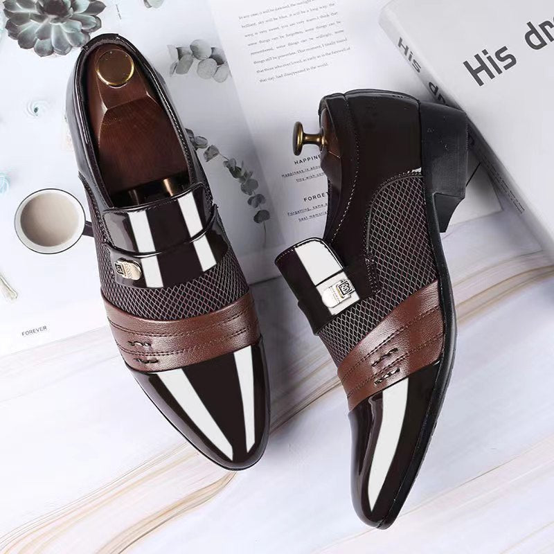 Zapatos de cuero con acabado espejo para hombre