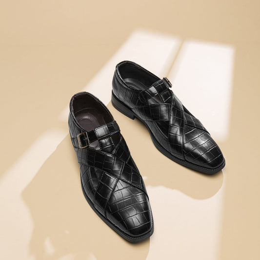 🐂Cuero🐂Zapatos de cuero con huecos cruzados