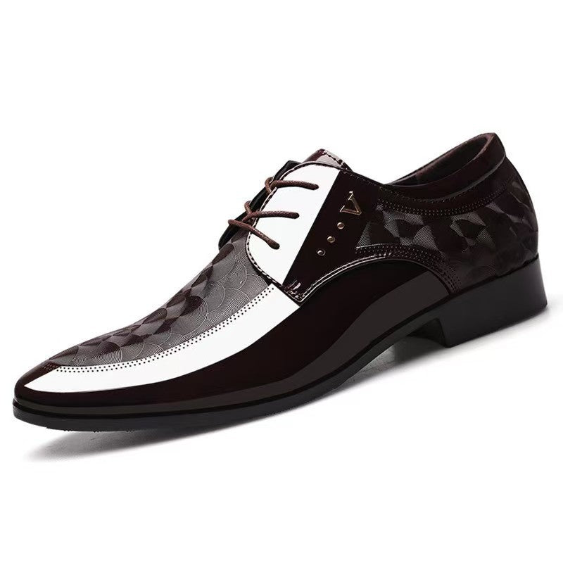 Zapatos de cuero para hombre con cordones y paneles de piel de vaca