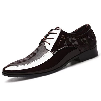 Zapatos de cuero para hombre con cordones y paneles de piel de vaca
