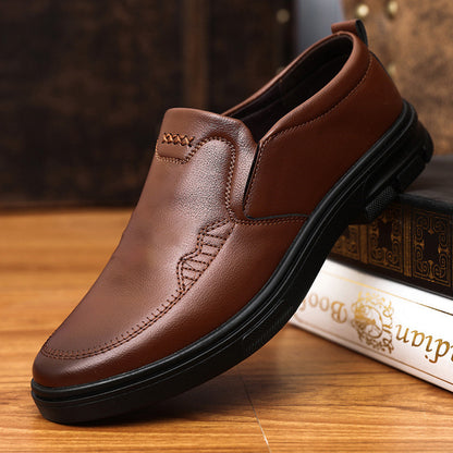 Zapatos casuales bajos de cuero con suela blanda