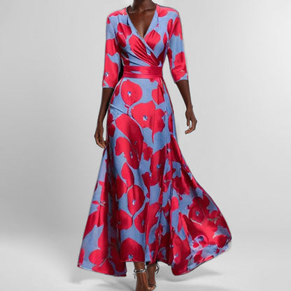 Vestido estampado con cinturón anudable