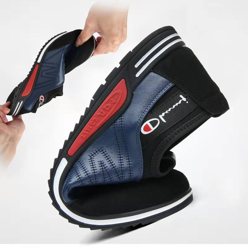 Zapatos casuales para hombre de piel con suela blanda