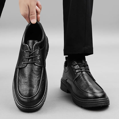 Zapatos de cuero para hombre con suela suave y gruesa