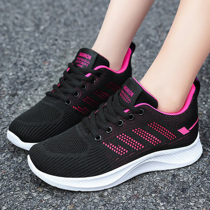 Zapatos tenis casuales de suela blanda para mujer
