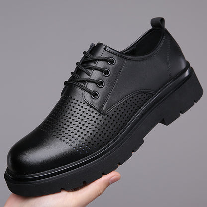 Zapatos de cuero perforado para hombre