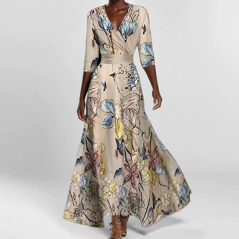 Vestido estampado con cinturón anudable