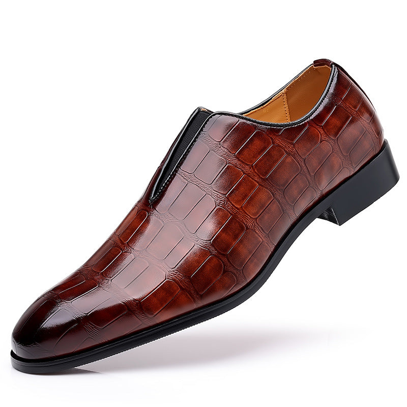 Zapatos casuales de cuero para hombre con textura de piedra