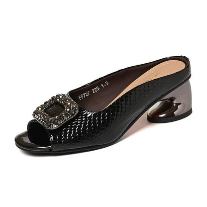 Sandalias de tacón grueso estilo francés para mujer