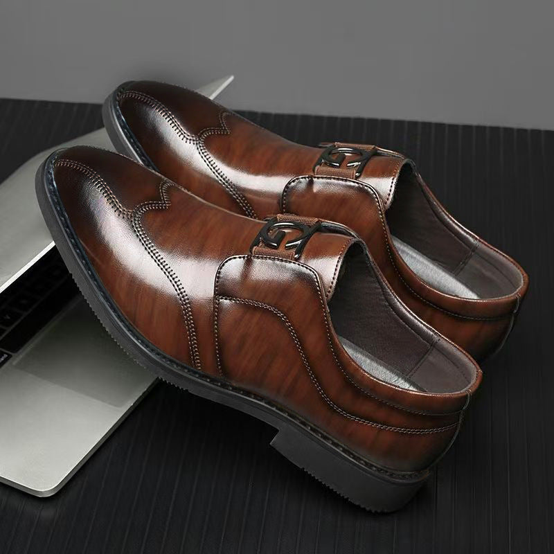 Zapatos de cuero clásicos para hombre en dos tonos con un estampado sutil